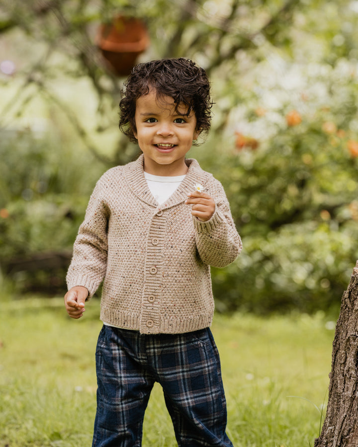 Minihaha Jake Check Cord Pull On Pants - Navy Check