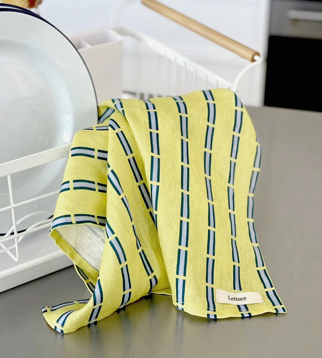 Lettuce Tea Towel - Ribbon Stripe