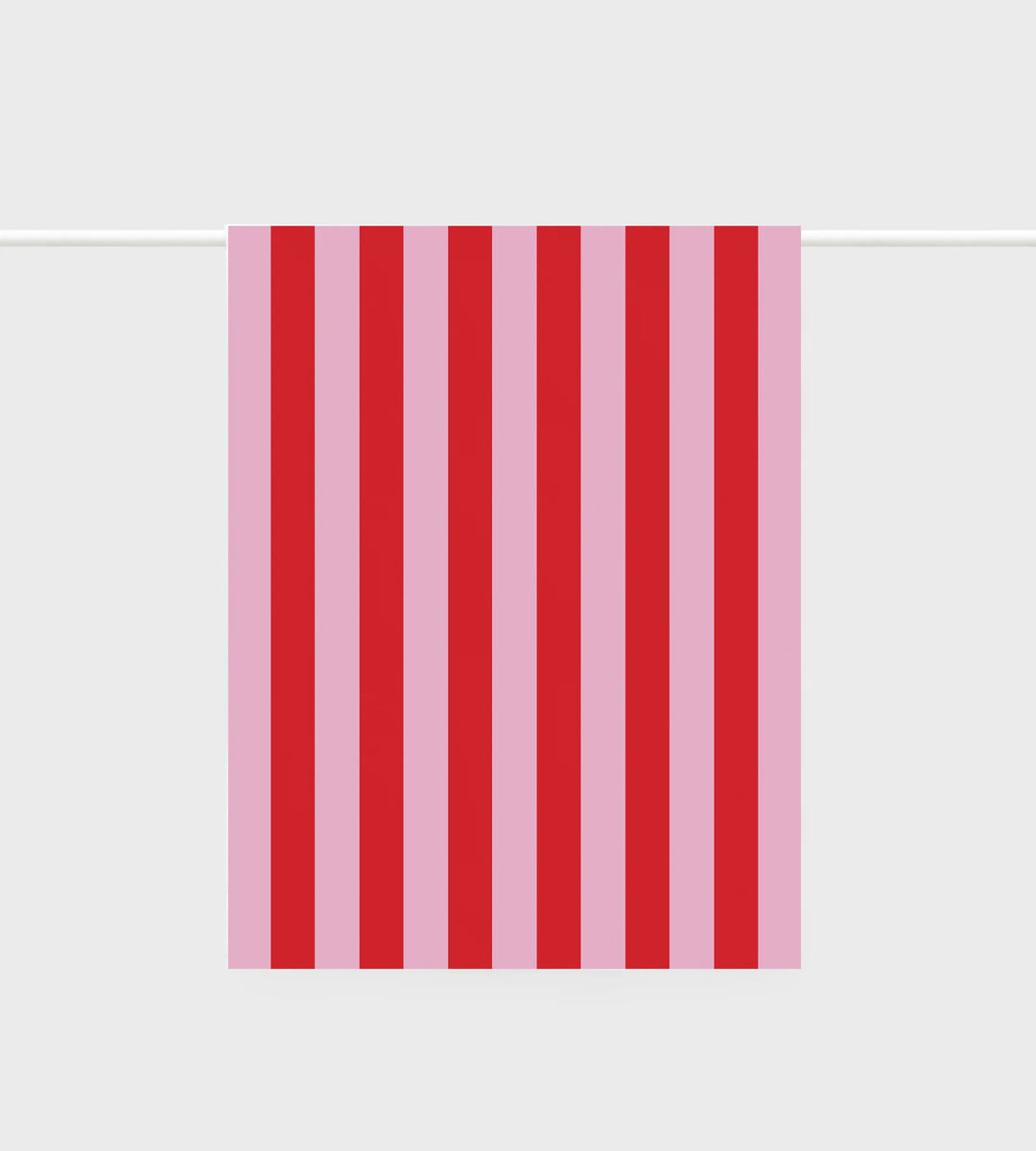 Lettuce Tea Towel - Bold Stripe Red + Pink