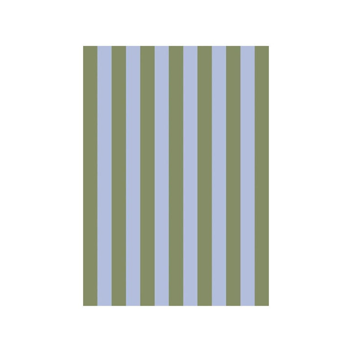 Lettuce Tea Towel - Bold Stripe Periwinkle + Olive