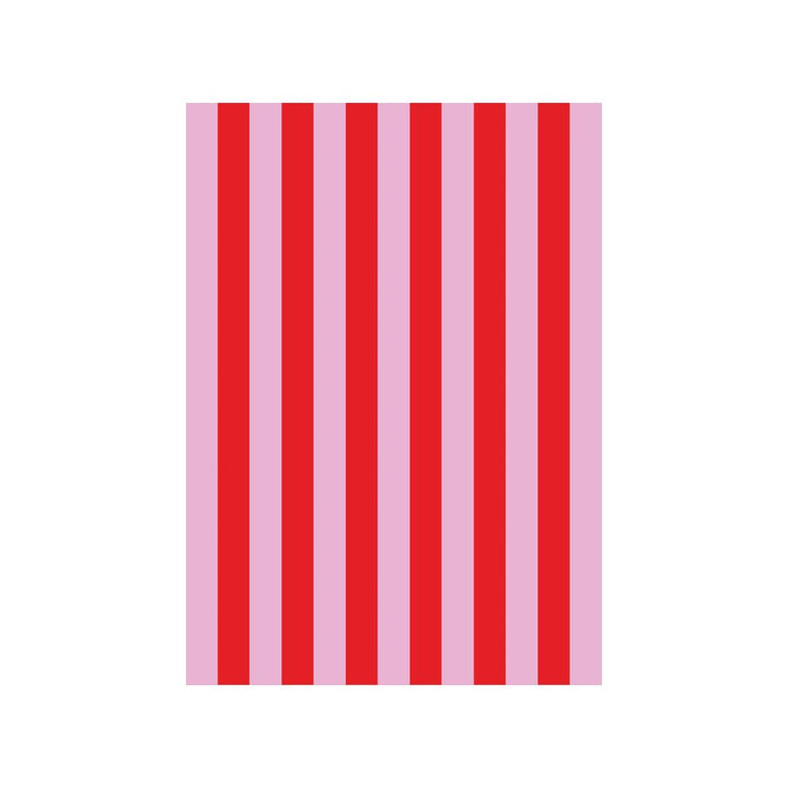 Lettuce Tea Towel - Bold Stripe Red + Pink