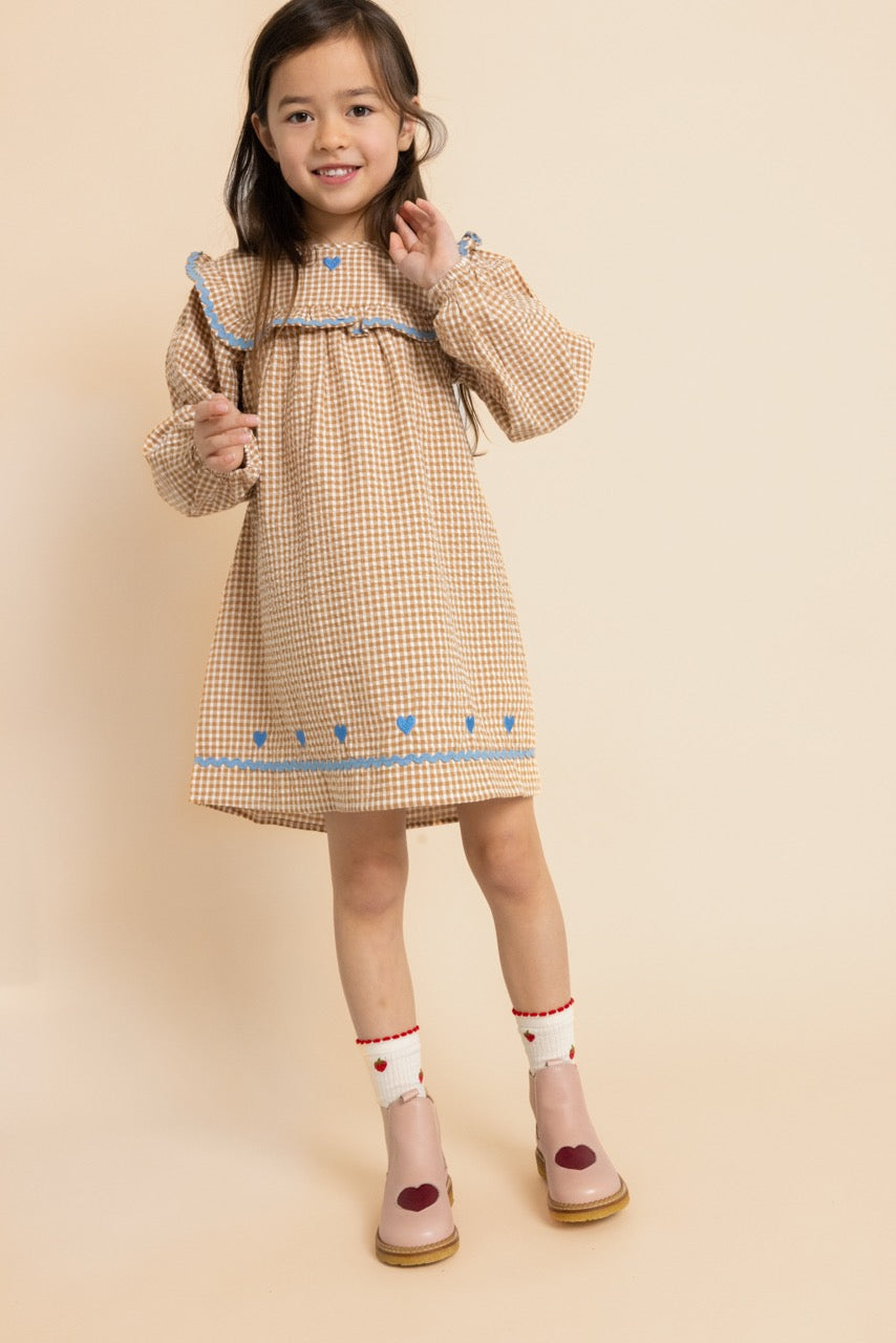 Flöss Ellis Dress - Coffee Gingham