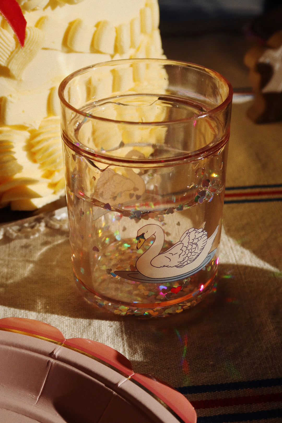 Konges Slojd Glitter Glasses Cups - Off White Swan