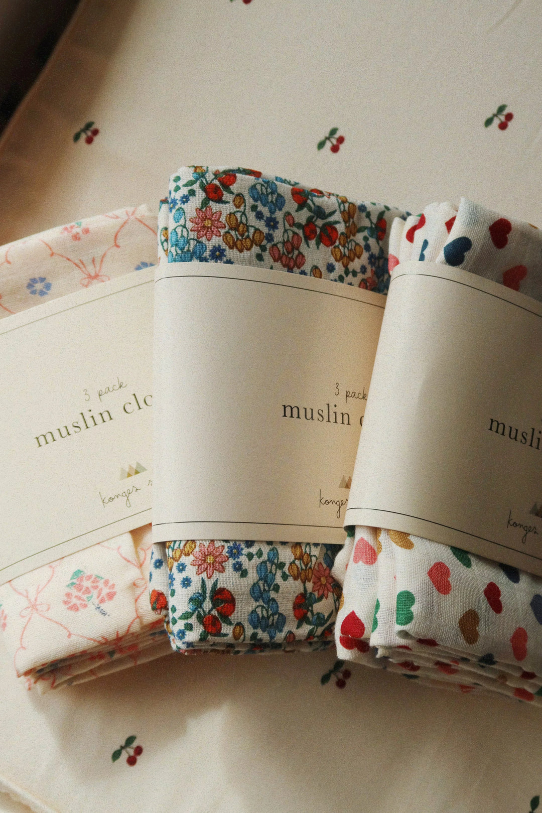 Konges Sløjd 3 Pack Muslin Cloth GOTS - Fleur Decor