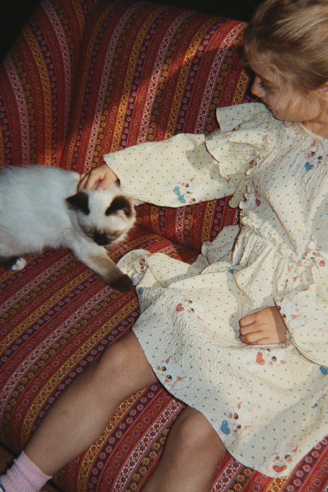 Konges Sløjd Elin Bow Dress - Dot Miao Mist / Pre Order