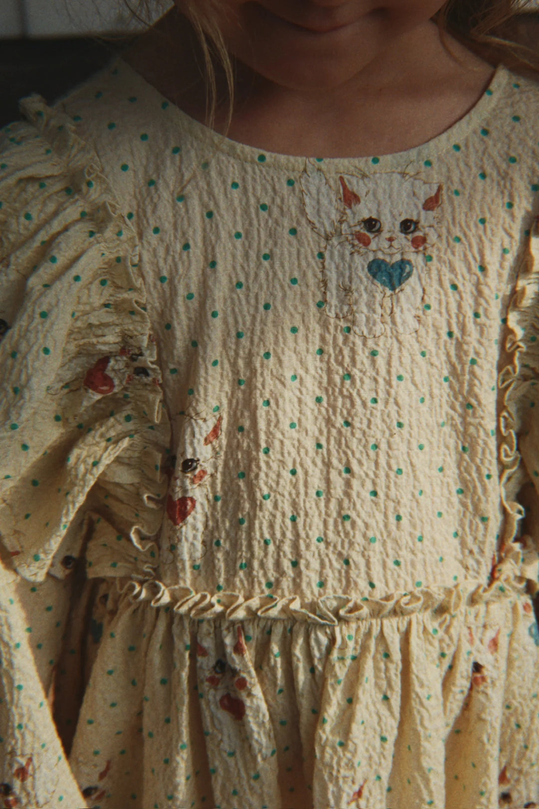 Konges Sløjd Elin Bow Dress - Dot Miao Mist / Pre Order