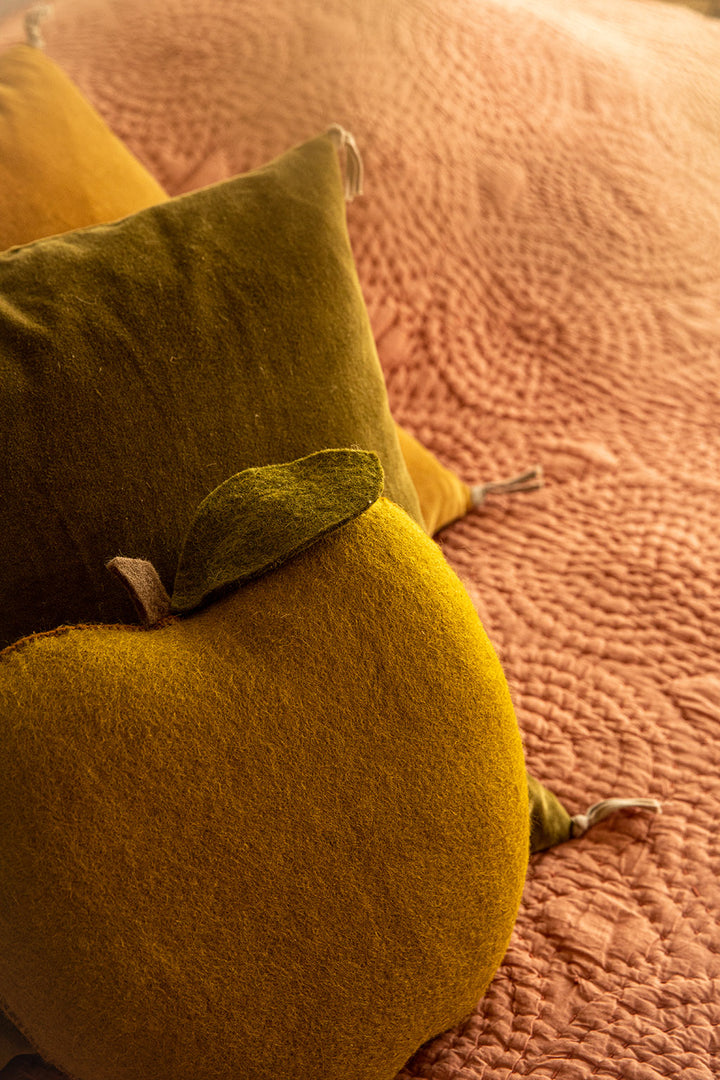 Muskhane Apple Cushion - Pistachio