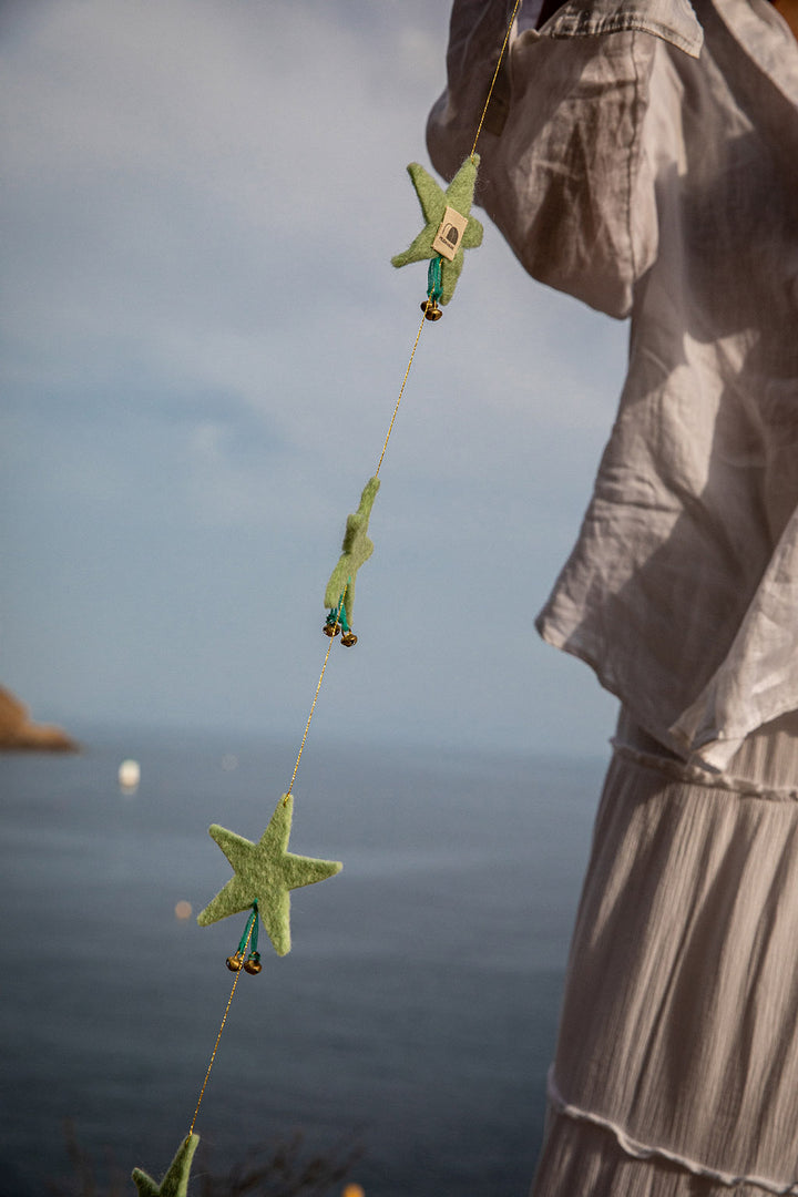 Muskhane Falling Stars Garland - Mint