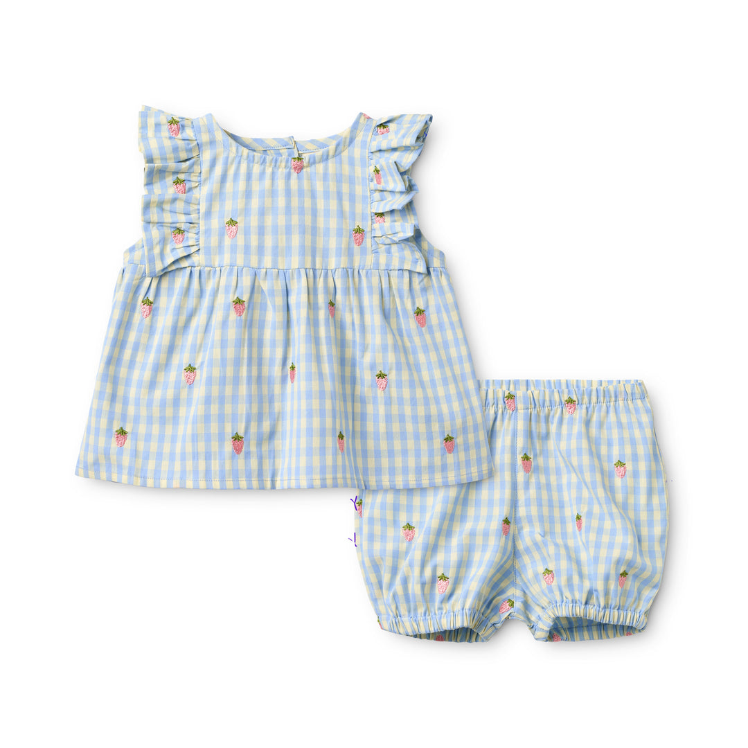 Flöss Mille Baby Set - Sky Blue Gingham