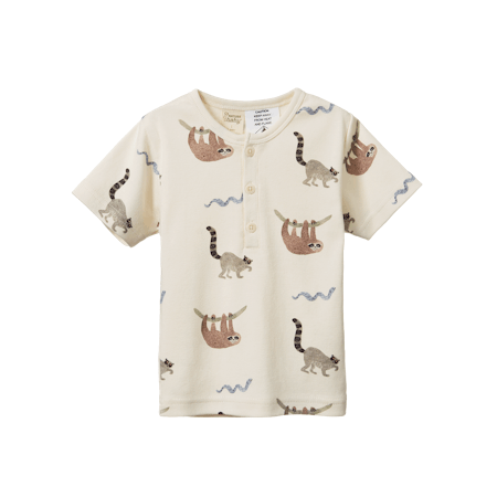 Nature Baby Short Sleeve Pyjamas - Sloth Snuggle Print