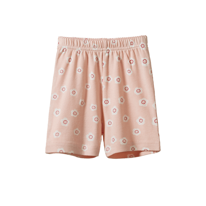 Nature Baby Shortie Pyjama Set - Flora Stamp Rose Dust Print