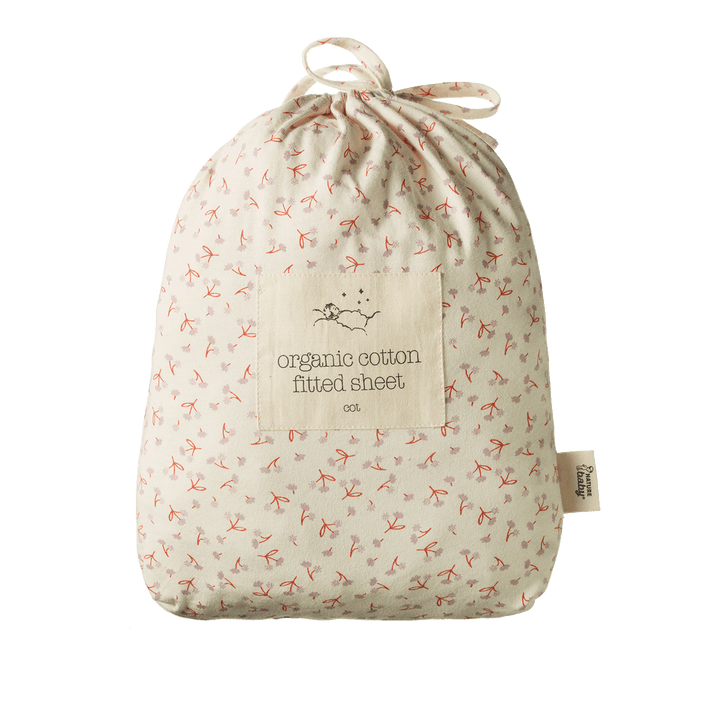 Nature Baby Fitted Sheet - Dandelion Print / Cot