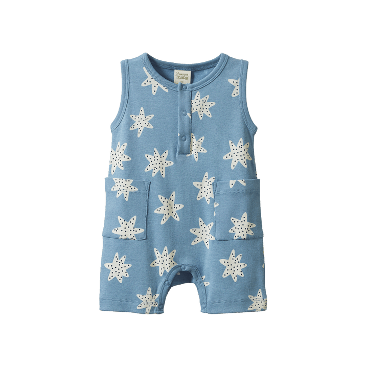 Nature Baby Camper Suit - Sea Stars Print