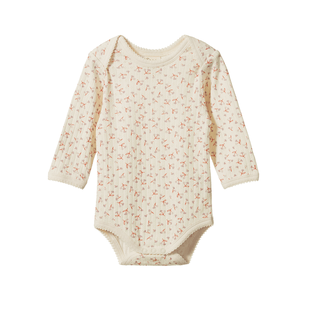 Nature Baby Long Sleeved Bodysuit Pointelle - Dandelion Print