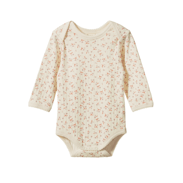 Nature Baby Long Sleeved Bodysuit Pointelle - Dandelion Print