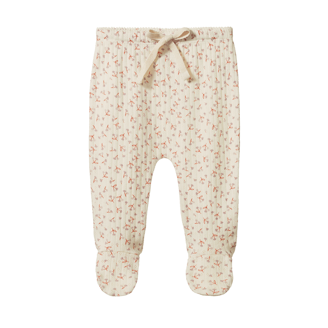 Nature Baby Footed Rompers Pointelle - Dandelion Print