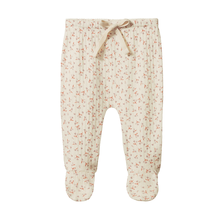 Nature Baby Footed Rompers Pointelle - Dandelion Print