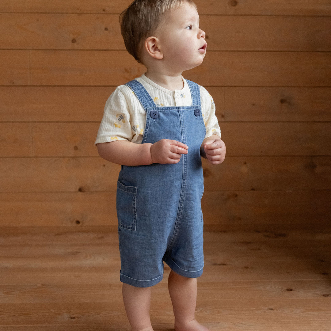 Nature Baby Tucker Shortie Overalls - Sky