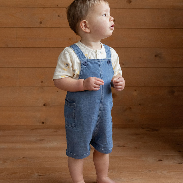 Nature Baby Tucker Shortie Overalls - Sky