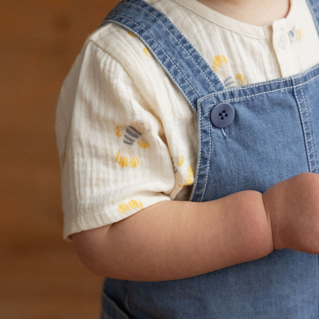 Nature Baby Tucker Shortie Overalls - Sky