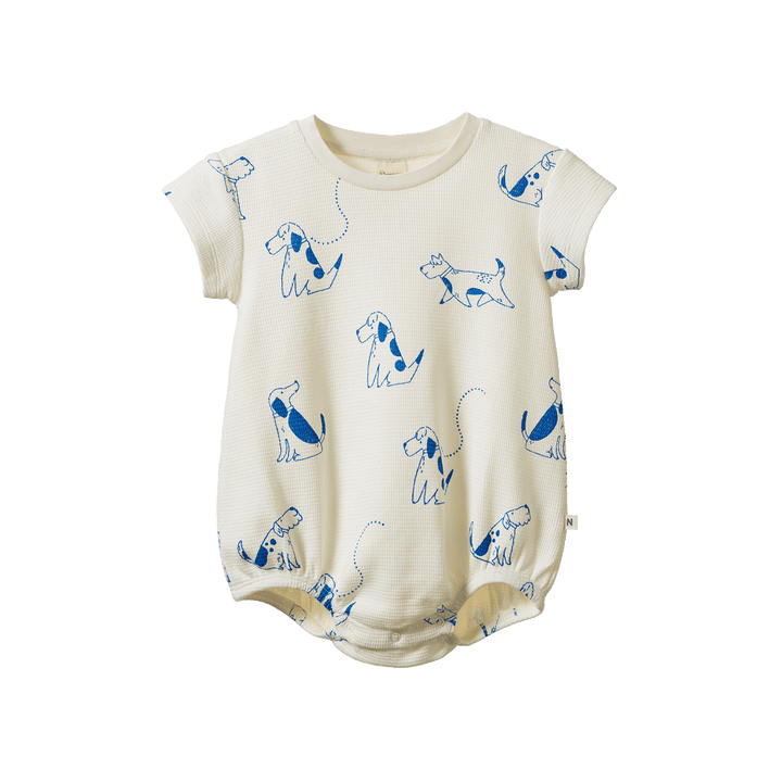 Nature Baby Juno Waffle Romper - Dog Walk