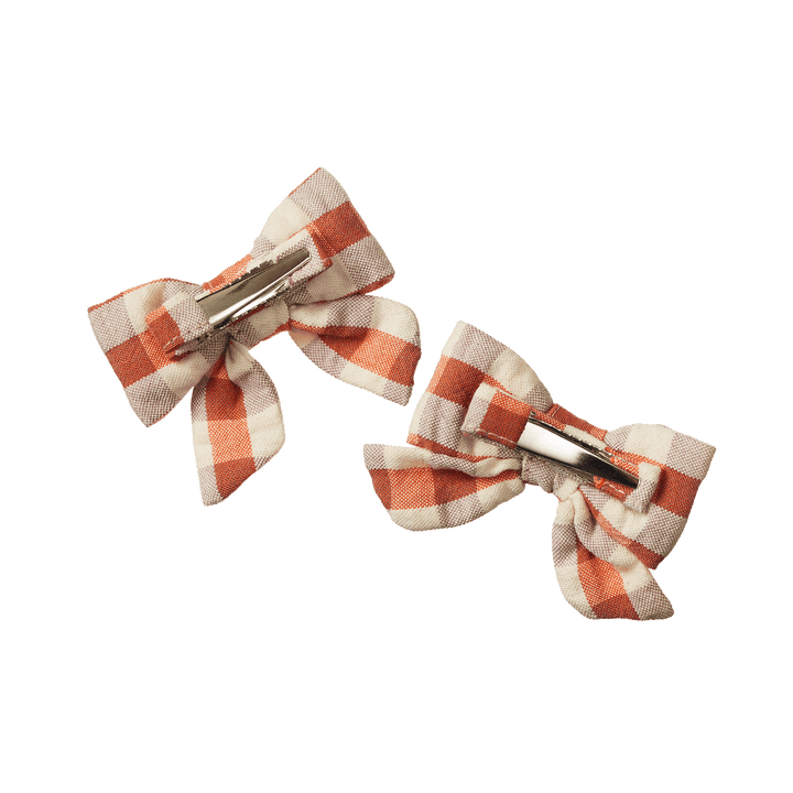 Nature Baby Bow Hair Clips 2 Pack - Dandelion Gingham
