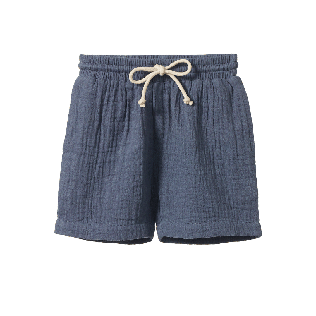 Nature Baby James Short Muslin - Vintage Indigo