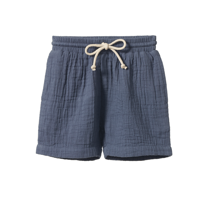 Nature Baby James Short Muslin - Vintage Indigo