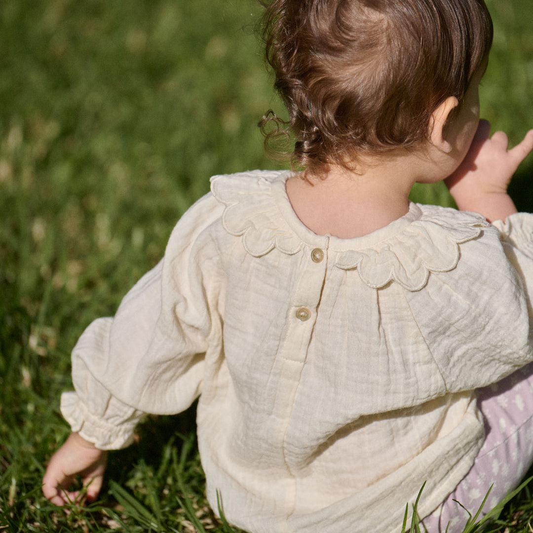 Nature Baby Ruffle Cameron Blouse - Natural