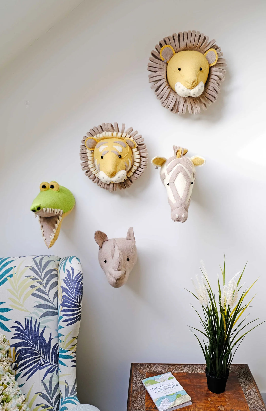 Fiona Walker England Mini Tiger Head - Pastel