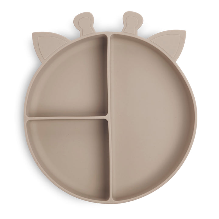 Nuuroo Orla Silicone Divided Plate Giraffe - Cobblestone