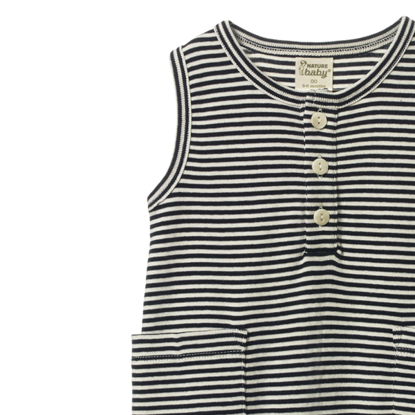 Nature Baby Camper Suit - Navy Stripe – Dapper Mr Bear