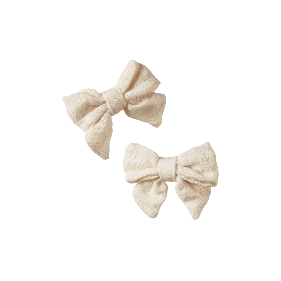 Nature Baby Bow Hair Clips 2 Pack - Natural