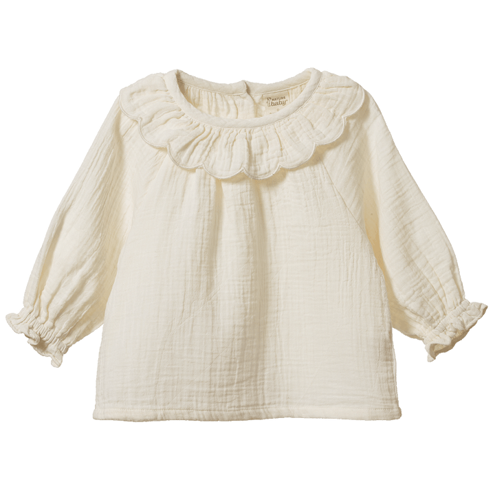 Nature Baby Ruffle Cameron Blouse - Natural