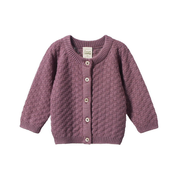 Nature Baby Piper Cardigan - Twilight Basket Knit