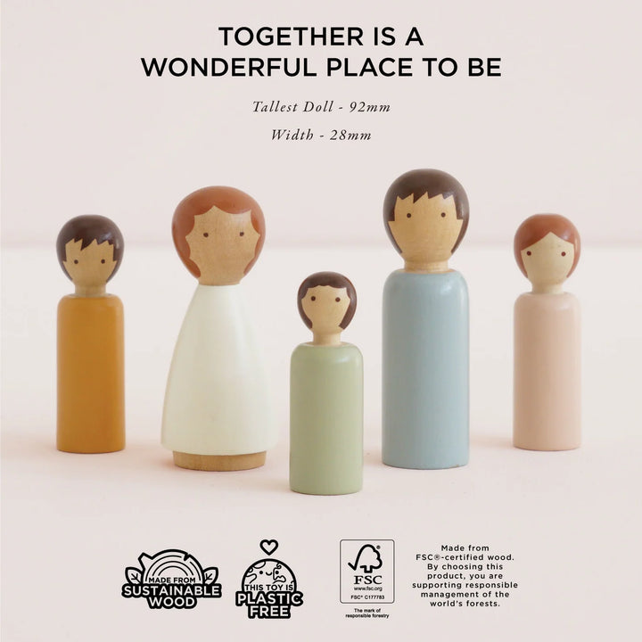 Le Toy Van Dubois Wooden Family Dolls 5pc Set