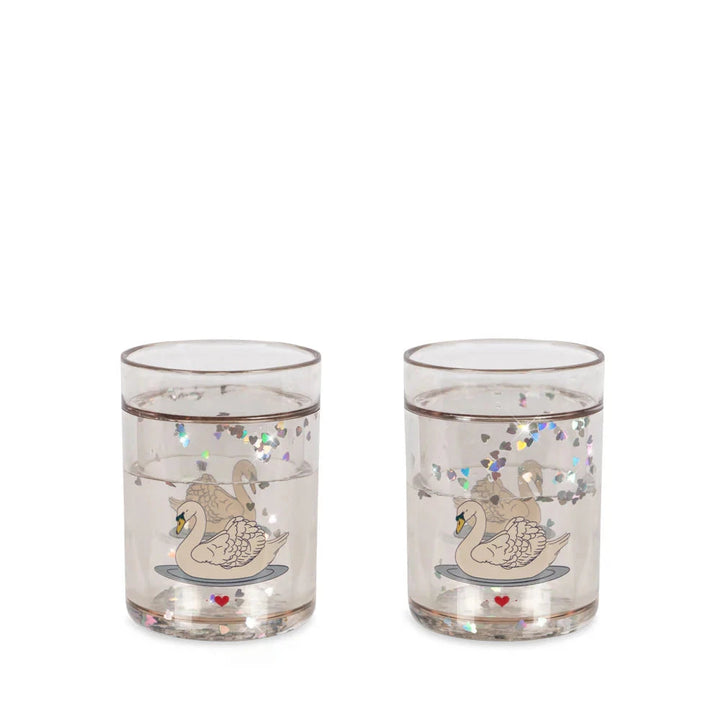 Konges Slojd Glitter Glasses Cups - Off White Swan