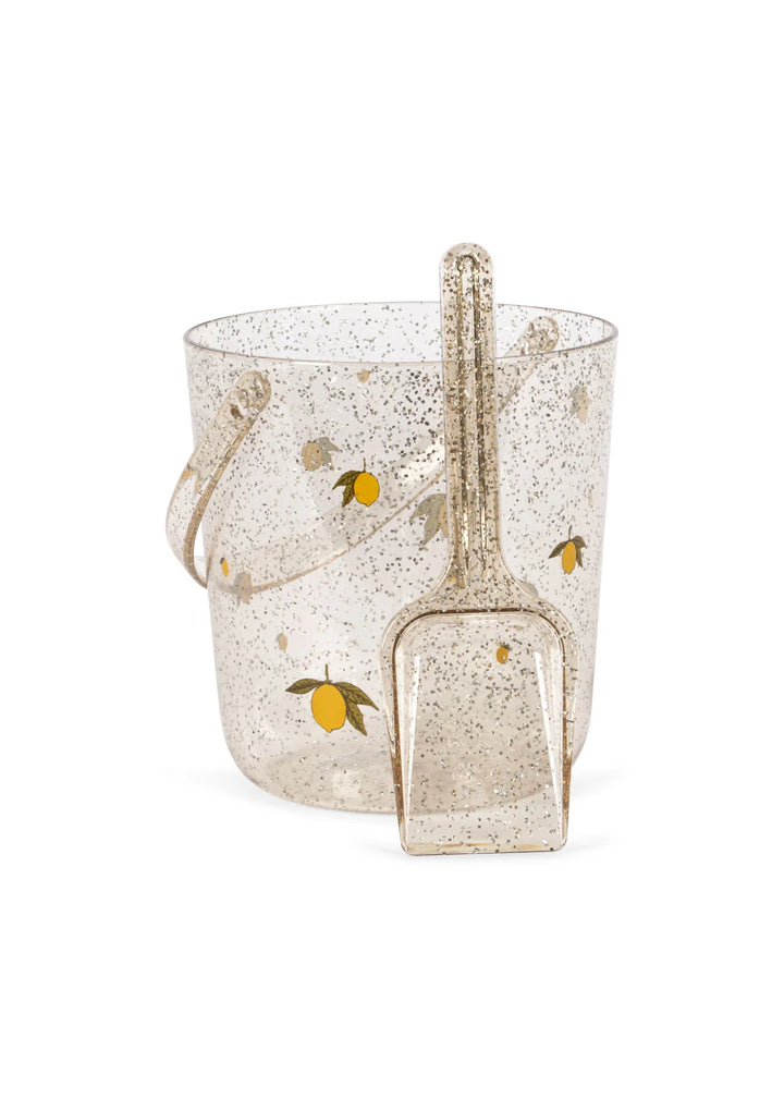 Konges Sløjd Glitter Bucket and Shovel Set - Lemon