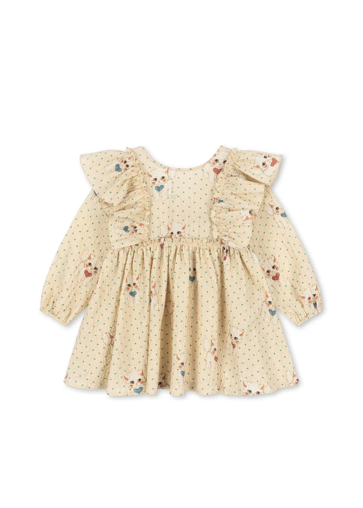 Konges Sløjd Elin Bow Dress - Dot Miao Mist / Pre Order