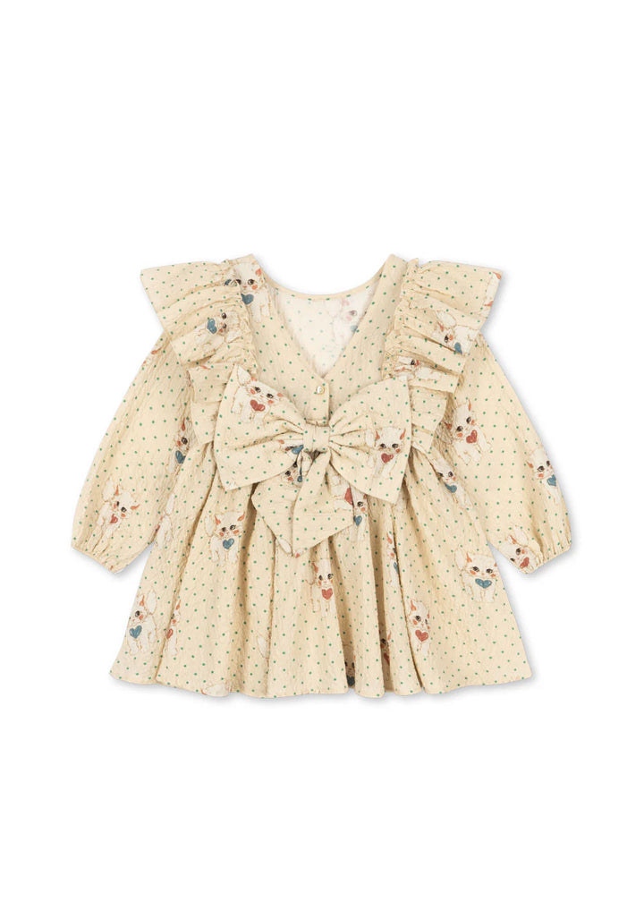 Konges Sløjd Elin Bow Dress - Dot Miao Mist / Pre Order