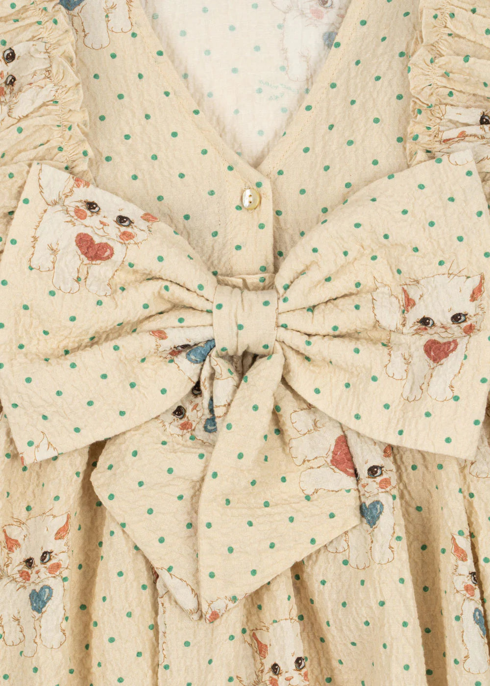 Konges Sløjd Elin Bow Dress - Dot Miao Mist / Pre Order