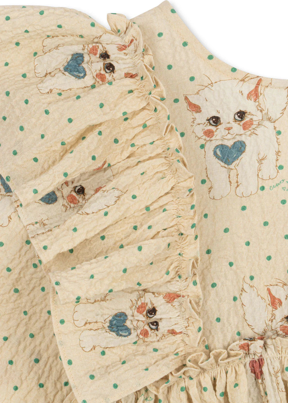 Konges Sløjd Elin Bow Dress - Dot Miao Mist / Pre Order