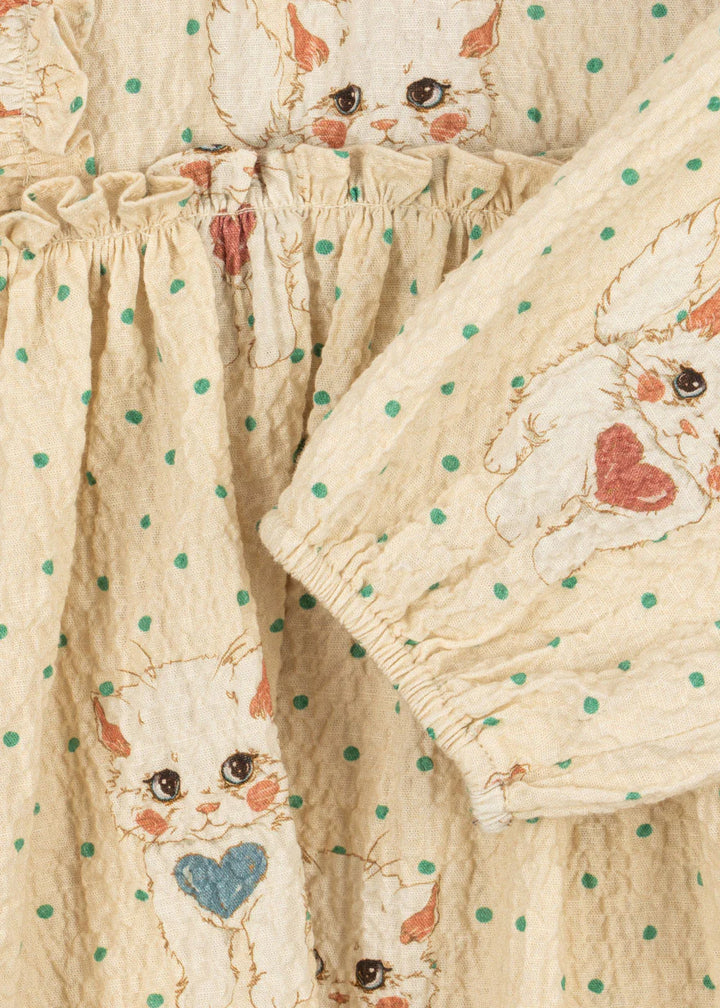 Konges Sløjd Elin Bow Dress - Dot Miao Mist / Pre Order