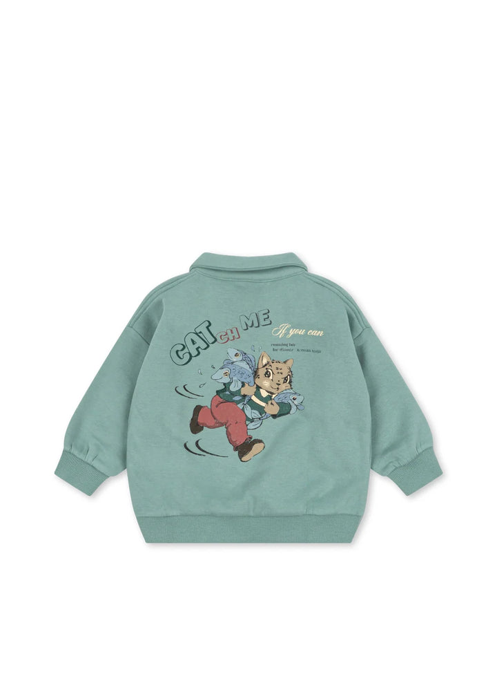 Konges Sløjd Lou Half Zip Polo - Granite Green