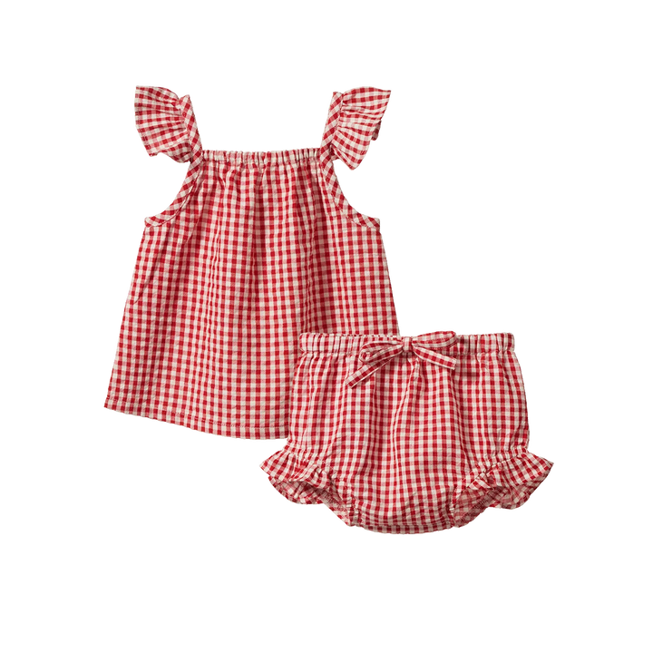 Nature Baby Petal Set - Red Gingham