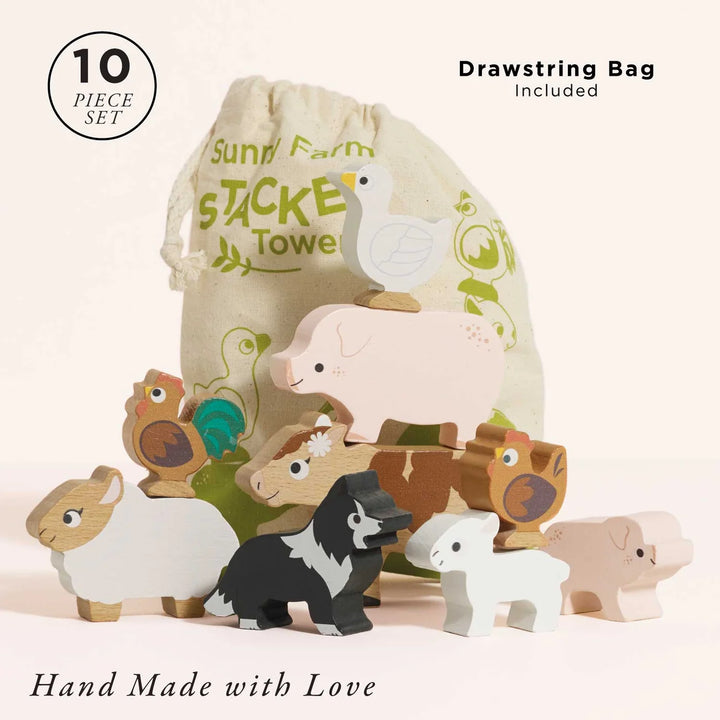 Le Toy Van - Farmyard Stacking Animals &amp; Bag