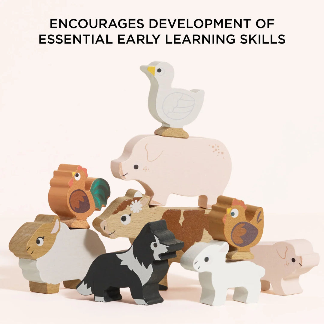 Le Toy Van - Farmyard Stacking Animals &amp; Bag