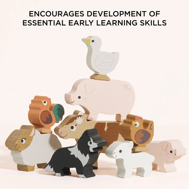 Le Toy Van - Farmyard Stacking Animals &amp; Bag