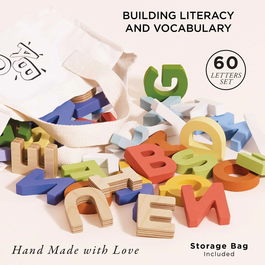 Le Toy Van Wooden Alphabet Set &amp; Bag - Multi