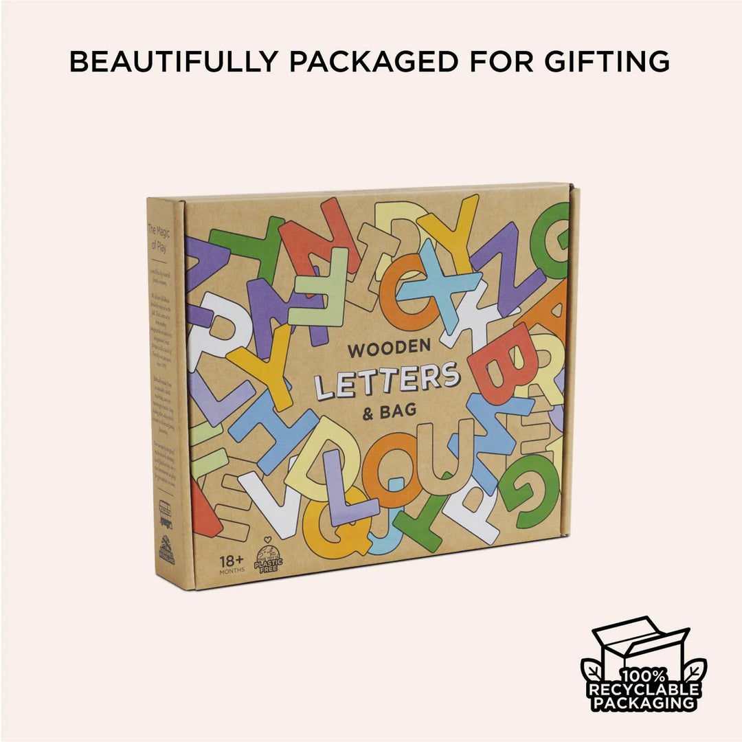 Le Toy Van Wooden Alphabet Set &amp; Bag - Multi